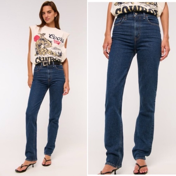 Abercrombie & Fitch Denim - BOGO! Abercrombie The 90’s Straight Ultra High Rise Jeans Dark Wash 28 Short